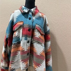 LA MIEL Colorful Utility Jacket with Button Front